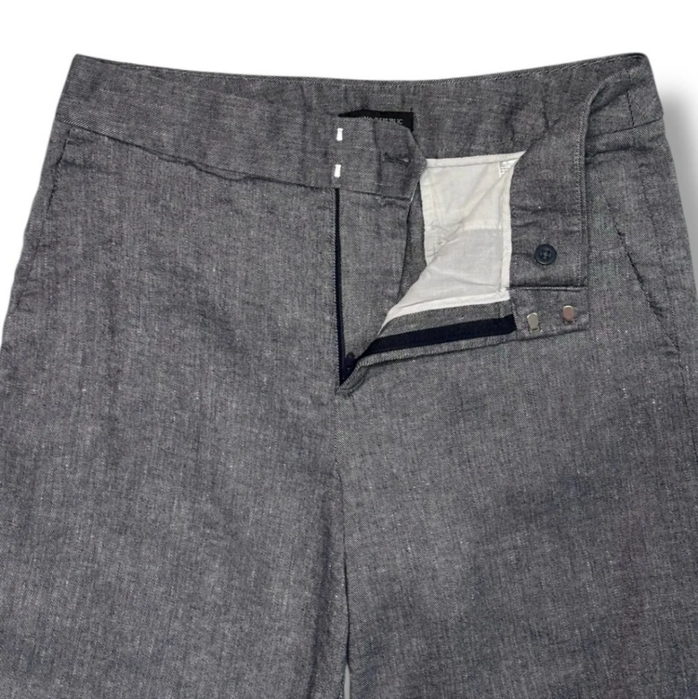 BANANA REPUBLIC Linen Blend Flat Front High Waist Wide Leg Cropped Trousers